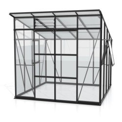 Vitavia Serre de jardin en verre Noir 7.6m²