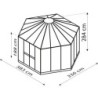 Vitavia Serre de jardin en verre Noir 9m²