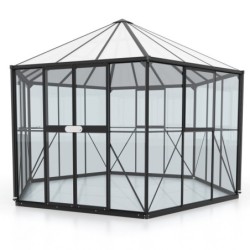 Vitavia Serre de jardin en verre Noir 9m²