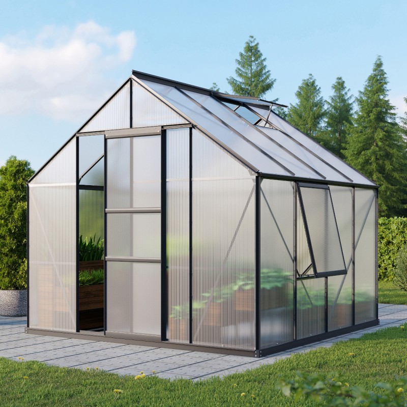 Vitavia Serre de jardin en polycarbonate Noir 6.7m²