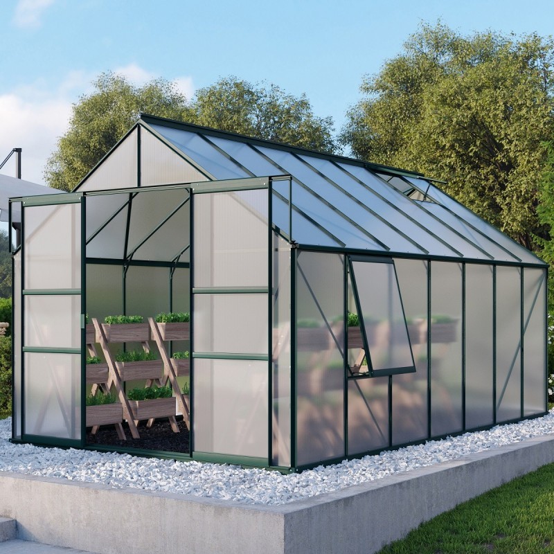 Vitavia Serre de jardin en polycarbonate Vert 11.5m² Vitavia Serre de jardin en polycarbonate Vert 11.5m²