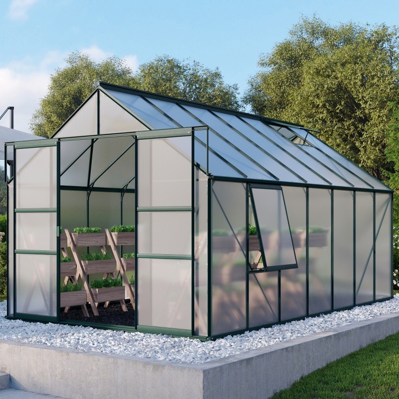 Vitavia Serre de jardin en polycarbonate Vert 11.5m² Vitavia Serre de jardin en polycarbonate Vert 11.5m²