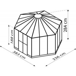 Vitavia Serre de jardin en verre Gris 9m²
