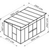 Vitavia Serre de jardin en polycarbonate Gris 11.5m²