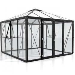 Vitavia Serre de jardin en verre Noir 10.2m²