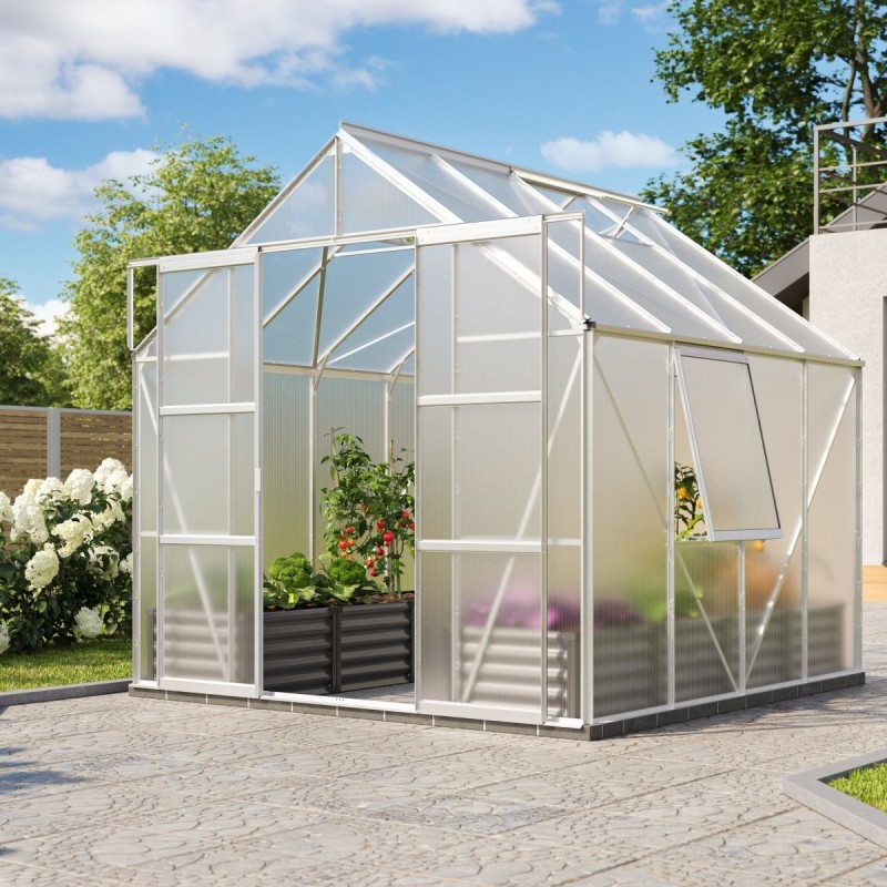 Vitavia Serre de jardin en polycarbonate Gris 6.7m² Vitavia Serre de jardin en polycarbonate Gris 6.7m²