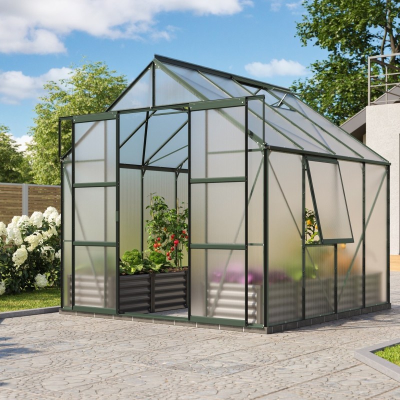 Vitavia Serre de jardin en polycarbonate Vert 6.7m² Vitavia Serre de jardin en polycarbonate Vert 6.7m²