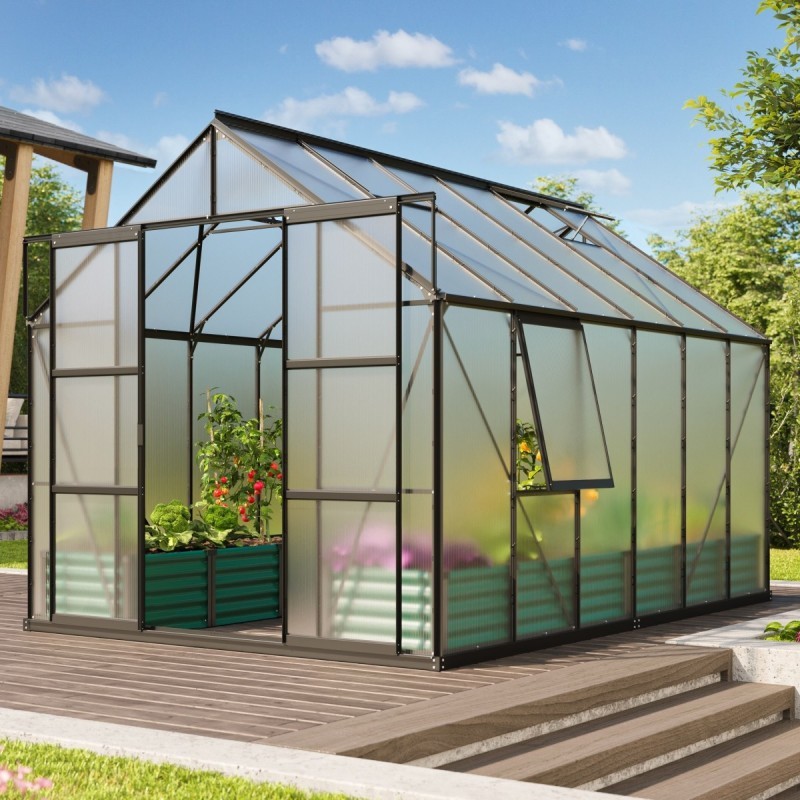 Vitavia Serre de jardin en polycarbonate Noir 9.9m² Vitavia Serre de jardin en polycarbonate Noir 9.9m²