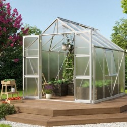 Vitavia Serre de jardin en polycarbonate Gris 6.7m²