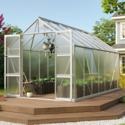 Vitavia Serre de jardin en polycarbonate Gris 11.5m²