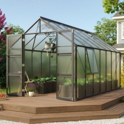 Vitavia Serre de jardin en polycarbonate Noir 11.5m²