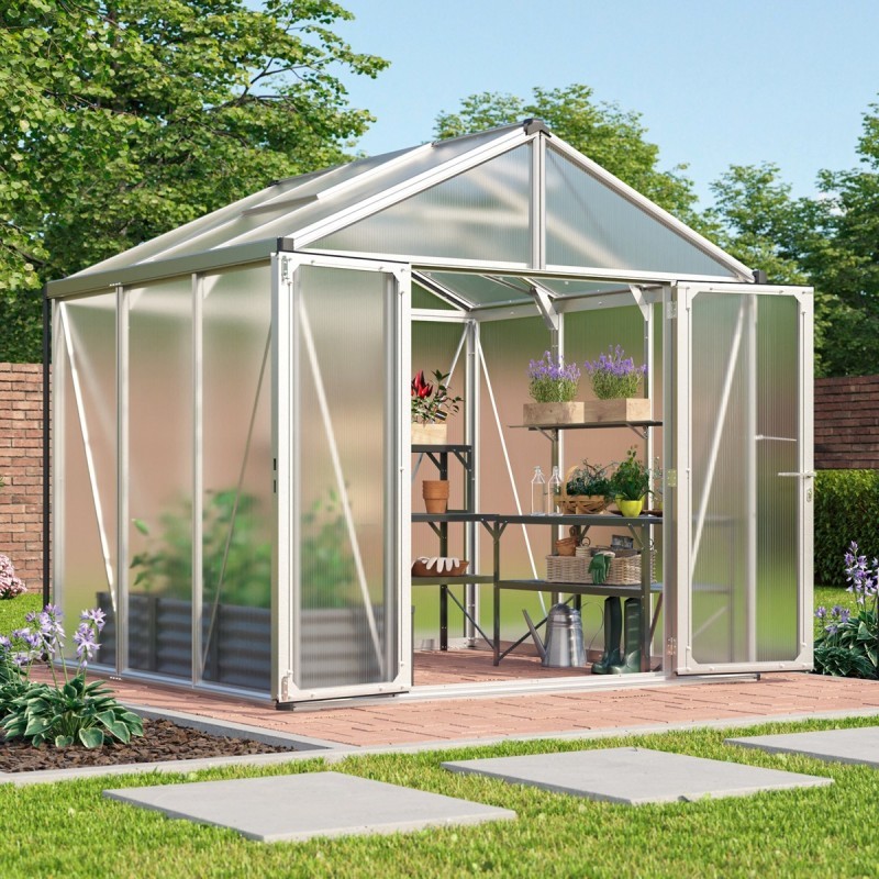 Vitavia Serre de jardin en polycarbonate Gris 6.2m² Vitavia Serre de jardin en polycarbonate Gris 6.2m²