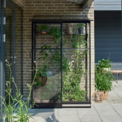 Halls Serre de jardin en verre Noir 0.8m²
