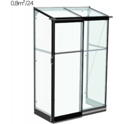 Halls Serre de jardin en verre Noir 0.8m²