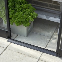 Halls Serre de jardin en verre Noir 0.8m²