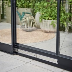 Halls Serre de jardin en verre Noir 0.8m²