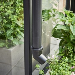Halls Serre de jardin en verre Noir 0.8m²