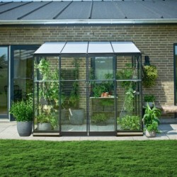 Halls Serre de jardin en verre Noir 14.7m²
