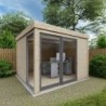 Gardy Shelter Abri de jardin bois 5 à 10 m² Bois massif Marron 8.88m²