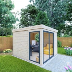 Gardy Shelter Abri de jardin bois 5 à 10 m² Bois massif Marron 8.88m²