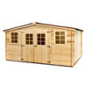 Abri de jardin en bois massif 16m² – madriers 28mm - Habrita