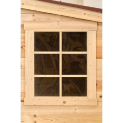 Abri de jardin en bois massif 16m² – madriers 28mm - Habrita