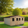 Abri de jardin en bois massif 16m² – madriers 28mm - Habrita