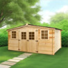 Abri de jardin en bois massif 20m² – madriers 28mm - Habrita