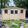 Abri de jardin en bois massif 20m² – madriers 28mm - Habrita