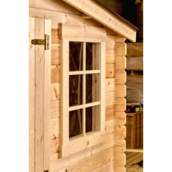 Abri de jardin en bois massif 20m² – madriers 28mm - Habrita