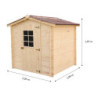 Abri de jardin en bois massif 3,8m² – madriers 20mm - Habrita