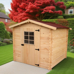 Abri de jardin en bois massif 3,8m² – madriers 20mm - Habrita