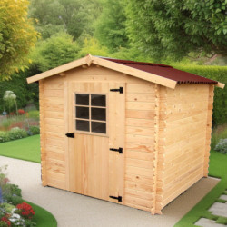 Abri de jardin en bois massif 3,8m² – madriers 20mm - Habrita