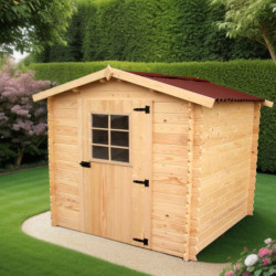 Abri de jardin en bois massif 3,8m² – madriers 20mm - Habrita