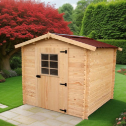 Abri de jardin en bois massif 3,8m² – madriers 20mm - Habrita