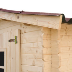 Abri de jardin en bois massif 3,8m² – madriers 20mm - Habrita