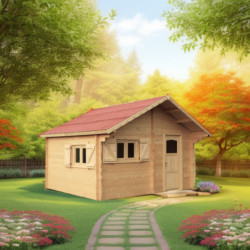 Abri de jardin en bois massif semi-habitable 20m² – Habrita
