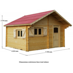 Abri de jardin en bois massif semi-habitable 20m² – Habrita