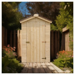Abri en bois massif certifié 2,03m² - panneaux 16mm + plancher