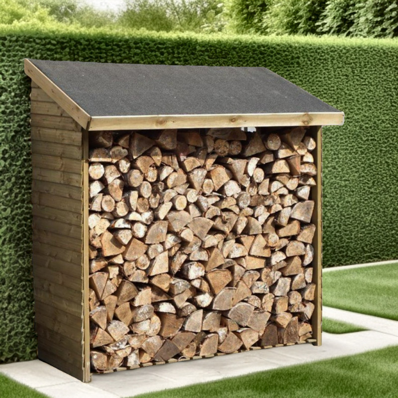 Abri range-bûches 2 stères en bois traité autoclave - Habrita