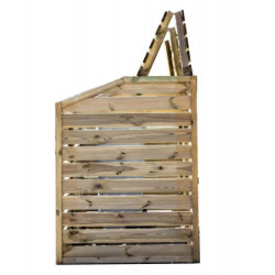 Cache poubelle double en bois massif certifié traité autoclave