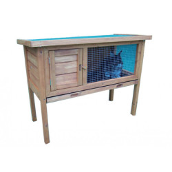 Clapier sur pied en bois FSC- toit mono-pente pour 2 à 3 animaux