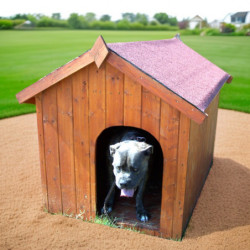 Niche à chien 1,17m² en bois FSC avec toit bitumé et plancher – HABRITA
