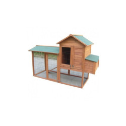 Poulailler en sapin séché et teinté avec toit bitumé pour 5 à 8 poules