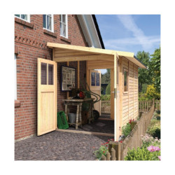 Abri de jardin adossé en bois certifié 8m² Juist 5 - Karibu