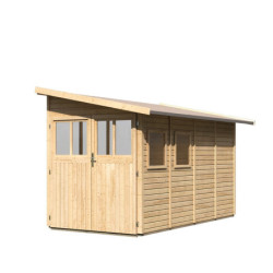Abri de jardin adossé en bois certifié 8m² Juist 5 - Karibu