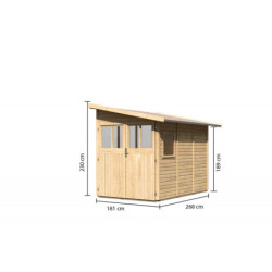 Abri de jardin adossé en bois certifié 4,85m² Juist 3 - Karibu
