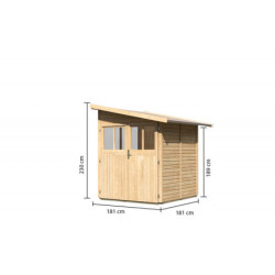 Abri adossé Juist 2 en bois certifié 3,28m² - Karibu
