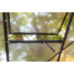 Serre de jardin en aluminium laqué gris et verre trempé 4,65m² + embase