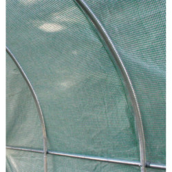 Serre tunnel 18m² avec couverture verte en PE armé 140gr/m² Habrita